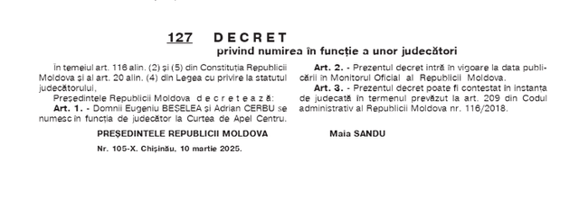 Doi noi judecători la Curtea de Apel Centru