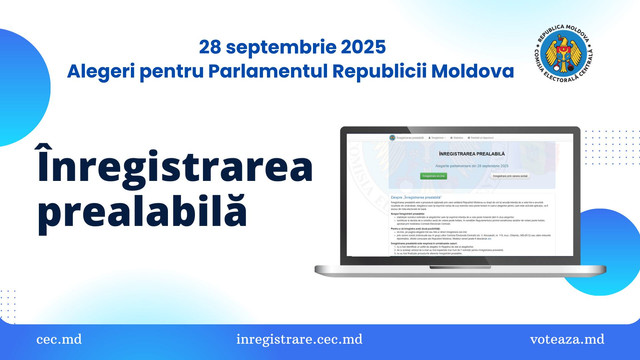 Cetățenii R. Moldova care vor să voteze în străinătate la alegerile parlamentare se pot înregistra online prin intermediul aplicației „Înregistrarea Prealabilă” Cetățenii R. Moldova care vor să voteze în străinătate la alegerile parlamentare se pot înregistra online prin intermediul aplicației „Înregistrarea Prealabilă”
