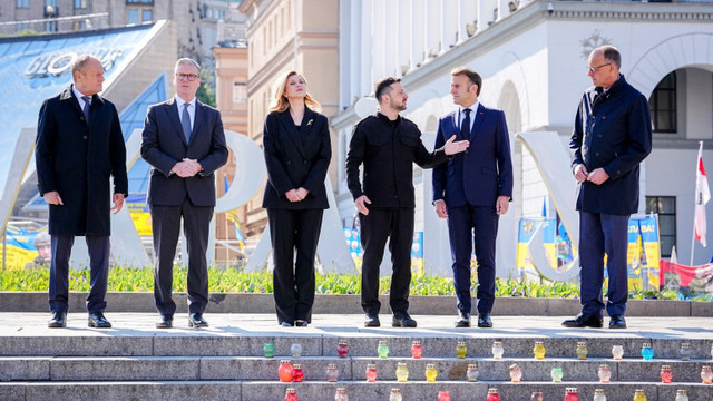 Liderii europeni sosiți la Kiev au adus un omagiu soldaților ucraineni căzuți în luptele împotriva invaziei ruse Liderii europeni sosiți la Kiev au adus un omagiu soldaților ucraineni căzuți în luptele împotriva invaziei ruse