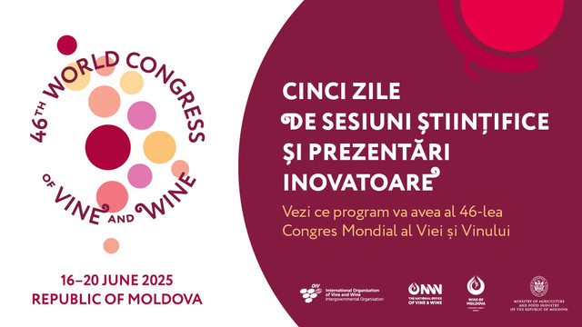 Cinci zile de sesiuni științifice și prezentări inovatoare. Ce program va avea Congresul Mondial al Viei și Vinului Cinci zile de sesiuni științifice și prezentări inovatoare. Ce program va avea Congresul Mondial al Viei și Vinului