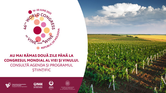 Au mai rămas două zile până la cel mai prestigios eveniment internațional dedicat vinului, găzduit de Republica Moldova. Agenda și programul științific al Congresului Mondial al Viei și Vinului  Au mai rămas două zile până la cel mai prestigios eveniment internațional dedicat vinului, găzduit de Republica Moldova. Agenda și programul științific al Congresului Mondial al Viei și Vinului