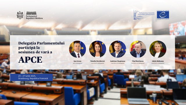 O delegație a Parlamentului participă la sesiunea de vară a Adunării Parlamentare a Consiliului Europei (APCE) O delegație a Parlamentului participă la sesiunea de vară a Adunării Parlamentare a Consiliului Europei (APCE)