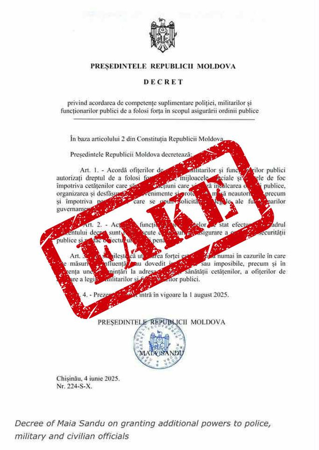 „Este vorba despre o nouă tentativă de manipulare, menită să dezinformeze opinia publică”. Un document fals atribuit Maiei Sandu circulă în mediul online (FOTO) „Este vorba despre o nouă tentativă de manipulare, menită să dezinformeze opinia publică”. Un document fals atribuit Maiei Sandu circulă în mediul online (FOTO)