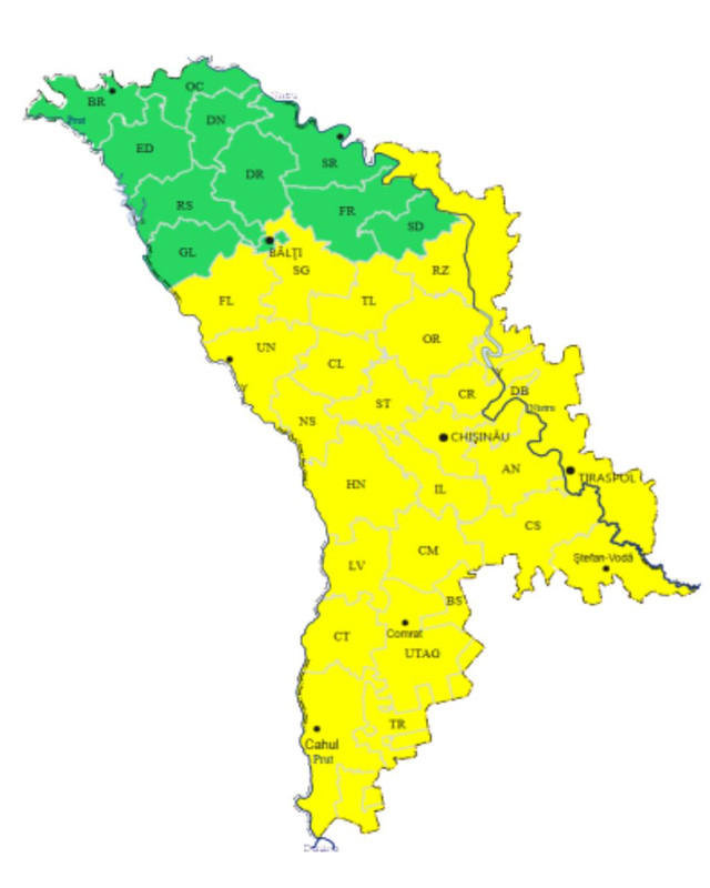 Meteorologii au emis un cod galben de caniculă, valabil pe o zonă extinsă a Republicii Moldova Meteorologii au emis un cod galben de caniculă, valabil pe o zonă extinsă a Republicii Moldova