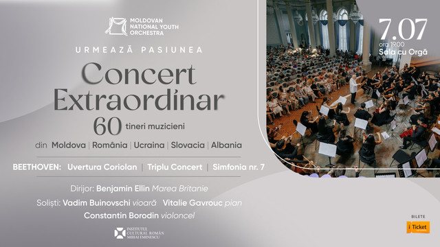 Institutul Cultural Român „Mihai Eminescu” la Chișinău susține organizarea concertului „Urmează pasiunea!” al Moldovan National Youth Orchestra Institutul Cultural Român „Mihai Eminescu” la Chișinău susține organizarea concertului „Urmează pasiunea!” al Moldovan National Youth Orchestra