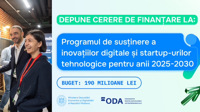 Granturi de până la 2 milioane de lei pentru Startup-urile tech prin Programul de susținere a inovațiilor digitale
Granturi de până la 2 milioane de lei pentru Startup-urile tech prin Programul de susținere a inovațiilor digitale