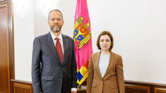 Maia Sandu l-a primit la Președinție pe ambasadorul UE Jānis Mažeiks, la final de mandat în Republica Moldova 