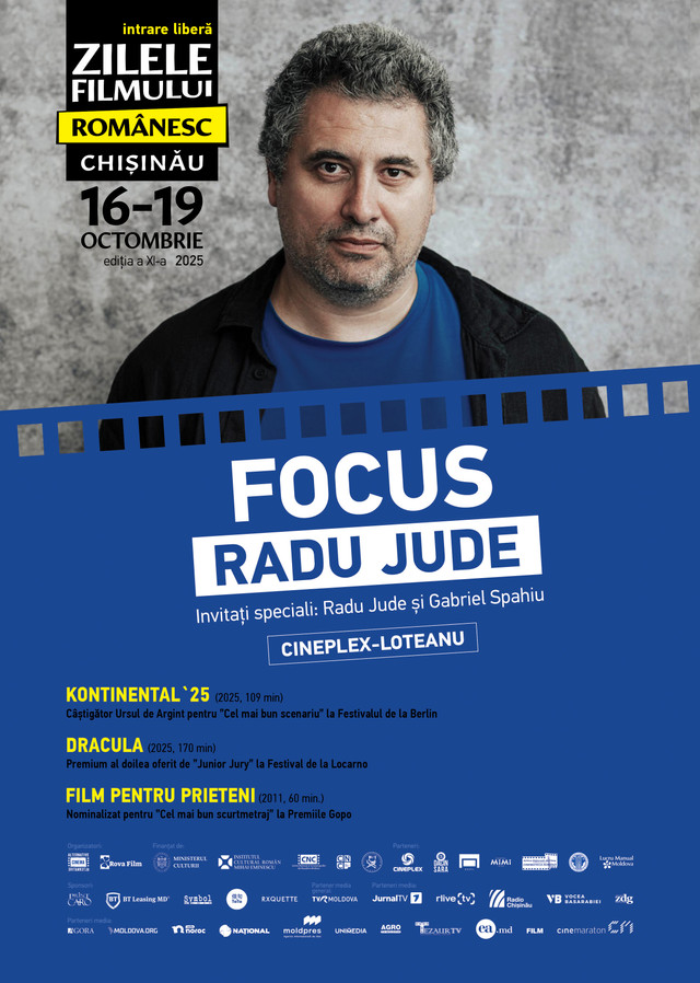 „Zilele Filmului Românesc la Chișinău”, ed. a XI-a | Cunoscutul regizor Radu Jude va fi celebrat în cadrul evenimentului cinematografic, la care Radio Chișinău este partener media 