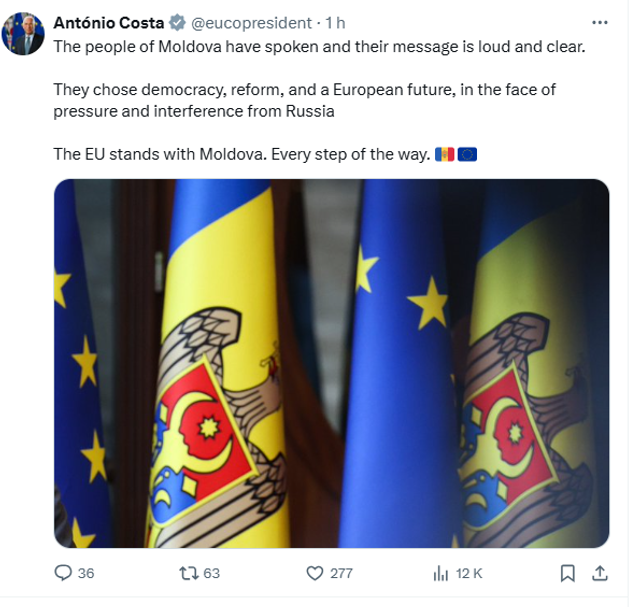 „Republica Moldova, ai reușit din nou. Nicio încercare de a semăna frică sau dezbinare nu a putut să-ți zdruncine hotărârea”. Mesaje de felicitare venite de la cei mai înalți demnitari ai UE