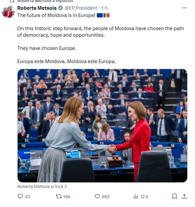 „Republica Moldova, ai reușit din nou. Nicio încercare de a semăna frică sau dezbinare nu a putut să-ți zdruncine hotărârea”. Mesaje de felicitare venite de la cei mai înalți demnitari ai UE