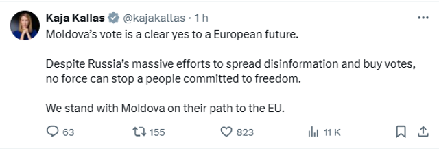 „Republica Moldova, ai reușit din nou. Nicio încercare de a semăna frică sau dezbinare nu a putut să-ți zdruncine hotărârea”. Mesaje de felicitare venite de la cei mai înalți demnitari ai UE