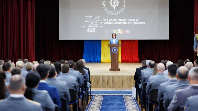 Maia Sandu a participat la ceremonia dedicată aniversării a 34 de ani de la crearea organelor securității statului