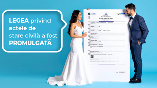 Modificările privind actele de stare civilă au fost promulgate și se aplică din 1 noiembrie
Modificările privind actele de stare civilă au fost promulgate și se aplică din 1 noiembrie