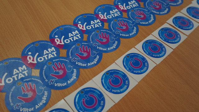 ELECTORALA 2025 | Stickere „Am VOTAT” pentru alegătorii care participă la scrutinul parlamentar din 28 septembrie 