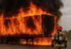 Intervenție de urgență la Bălți. Un tir a luat foc într-o zonă industrială