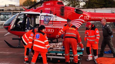 FOTO | Intervenție SMURD. O victimă a unui accident rutier a fost transportată cu elicopterul de la Iași la Chișinău
