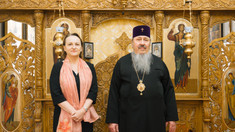 Ambasadoarea UE în Republica Moldova, Iwona Piórko, în vizită la Mitropolia Basarabiei. Combaterea propagandei politico-religioase, pe agenda discuțiilor (FOTO)