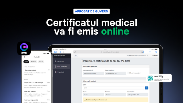 Din martie 2026, certificatul de concediu medical va fi emis exclusiv online