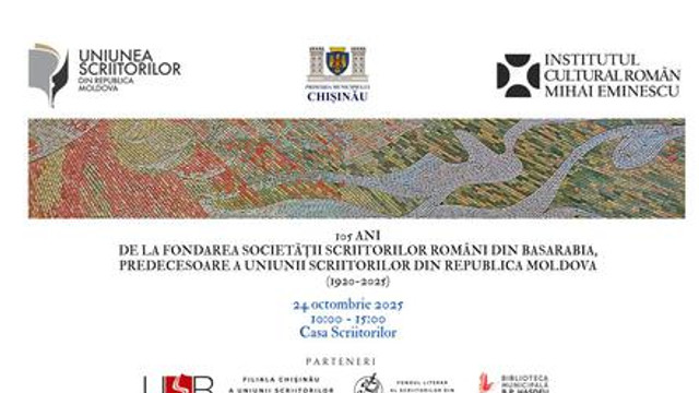 ICR „Mihai Eminescu” susține evenimentul aniversar dedicat împlinirii a 105 ani de la fondarea Societății Scriitorilor Români din Basarabia