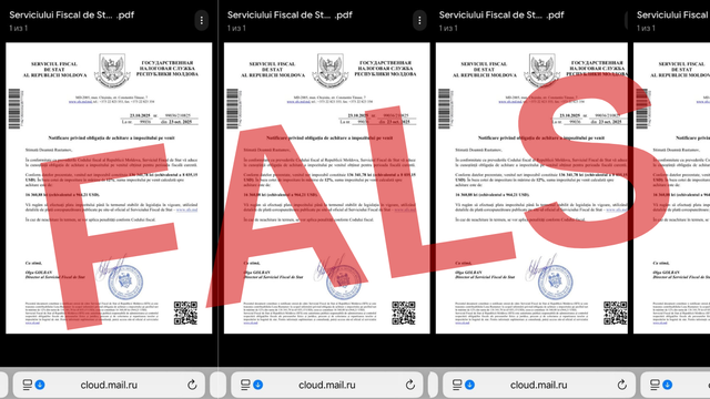Serviciul Fiscal de Stat avertizează asupra unor notificări false privind achitarea impozitului pe venit