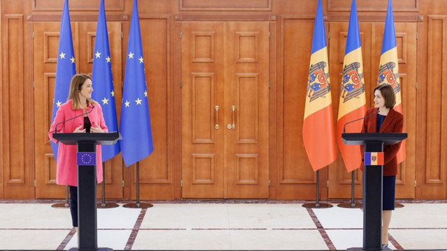 Roberta Metsola, la Chișinău: „Acum e timpul pentru începerea negocierilor de aderare la Uniunea Europeană” 