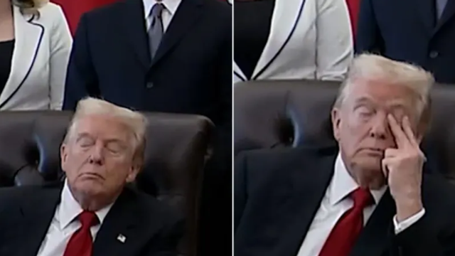 VIDEO | Imagini virale cu Trump care se străduiește să rămână cu ochii deschiși la o conferință din Biroul Oval
