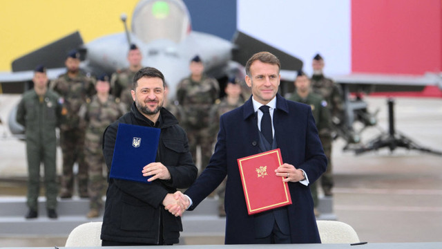 VIDEO | Volodimir Zelenski și Emmanuel Macron, acord istoric pentru achiziționarea de avioane Rafale și sisteme de apărare aeriană