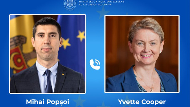 Vicepremierul Mihai Popșoi a discutat cu omologul britanic Yvette Cooper. Dezvoltarea colaborării economice, pe agendă

