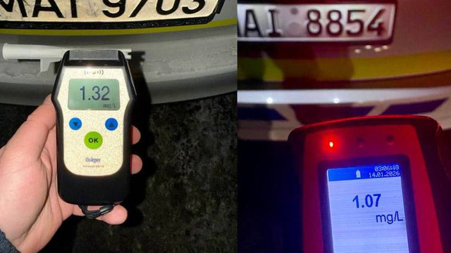 Pericol în trafic: mai mulți șoferi, depistați în stare de ebrietate la volan
