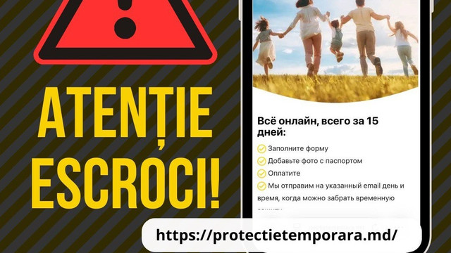IGM semnalează un site fals care ar oferi servicii de prelungire a protecției temporare pentru persoanele strămutate din Ucraina

