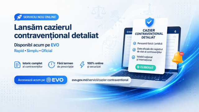 Cazierul contravențional detaliat poate fi obținut acum online prin EVO