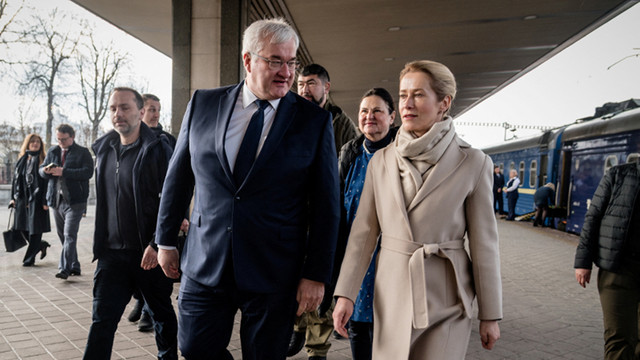 Kaja Kallas și miniștri de externe din UE au ajuns în Ucraina pentru comemorarea victimelor masacrului de la Bucea
