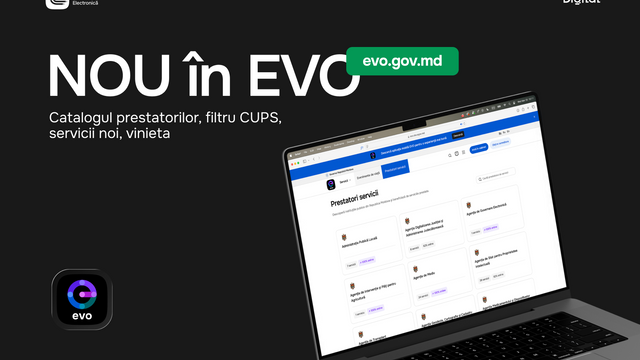 Funcționalități noi în portalul EVO: catalogul prestatorilor, acces la servicii de trecere a frontierei și vinieta online