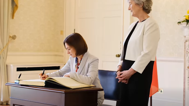 Maia Sandu, întâmpinată la Dublin de președinta Irlandei, Catherine Connolly (Video)