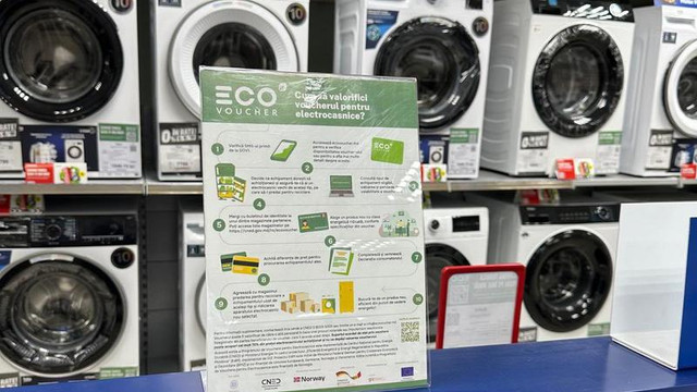 Peste o mie de familii și-au procurat electrocasnice noi prin Programul EcoVoucher, finanțat de Uniunea Europeană