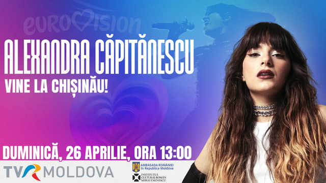 Alexandra Căpitănescu, concurenta României la Eurovision, vine la Chișinău