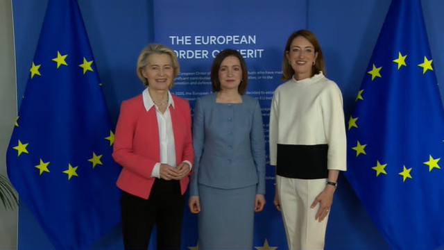 LIVE | Ceremonia de decernare a Ordinului European de Merit președintei Maia Sandu