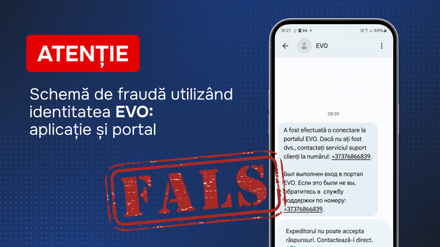 Tentativă de fraudă prin SMS în numele EVO. AGE avertizează cetățenii să nu ofere coduri sau date personale
