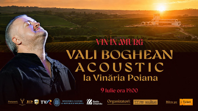 „Vin în Amurg”: concert acustic cu Vali Boghean, printre podgoriile de la Vinăria Poiana