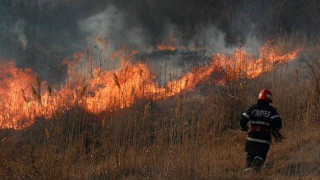 Peste 30 de hectare de vegetație uscată, mistuite de flăcări în ultimele 24 de ore. IGSU vine cu recomandări

