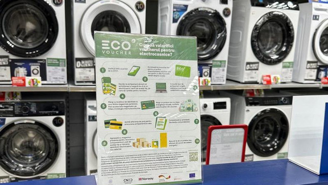 O nouă sesiune EcoVoucher: Aproximativ 825 de familii vor beneficia de vouchere pentru electrocasnice noi