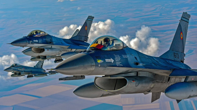 O nouă dronă în spațiul aerian al României. Au fost ridicate două avioane F-16
